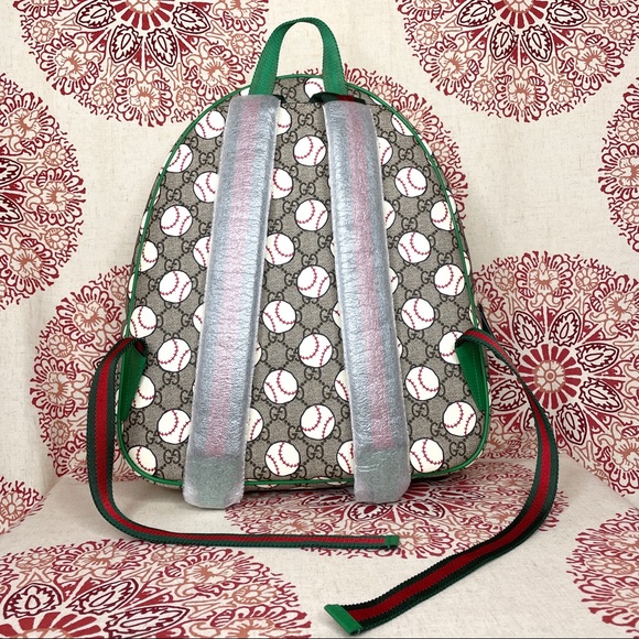 GUCCI 433578 Beige Baseball GG Supreme Backpack - Picture 7 of 11